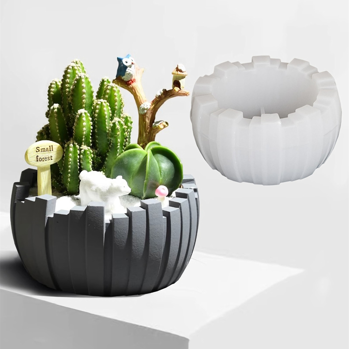 Ceramic Candle Vessel - DIY Irregular Stripe Storage Bowl Silicone