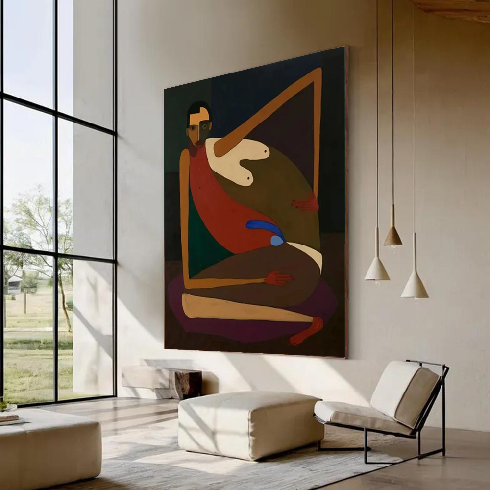 Interior Design House - Handmade Abstract Oil Painting on Canvas
