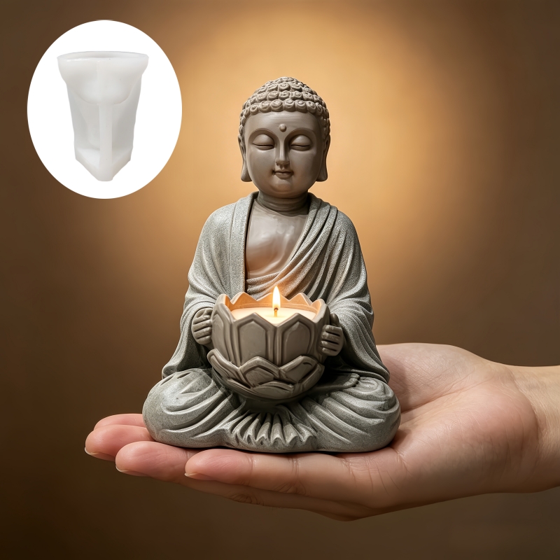 Buddha statue sculpture shape  – обзор и цена Ceramic Candle Vessel