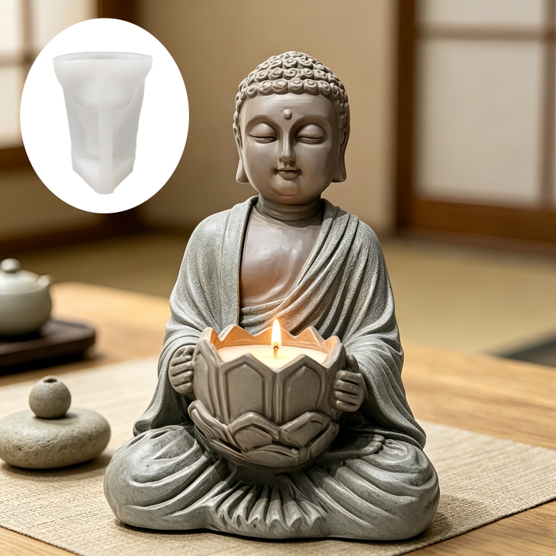 Buddha statue sculpture shape  – обзор и цена Ceramic Candle Vessel