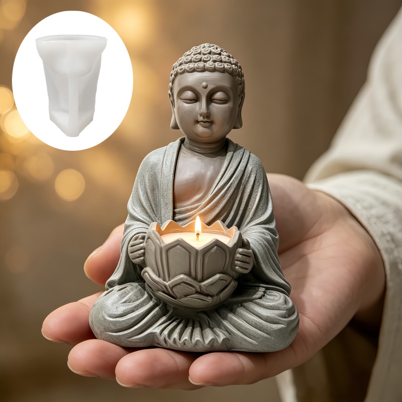Buddha statue sculpture shape  – обзор и цена Ceramic Candle Vessel