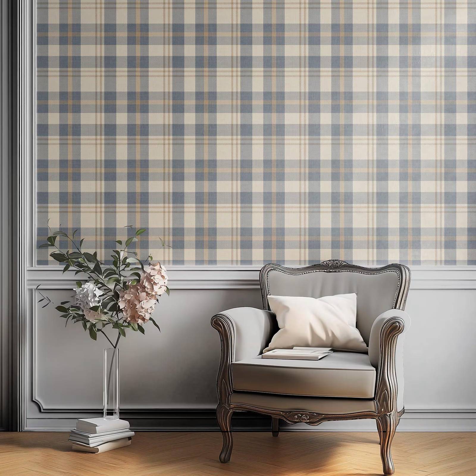 Neutral Blue and Beige Plaid W – обзор и цена Interior Design Scandinavian