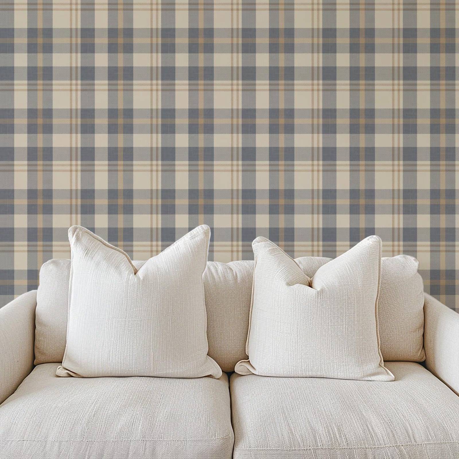 Neutral Blue and Beige Plaid W – обзор и цена Interior Design Scandinavian