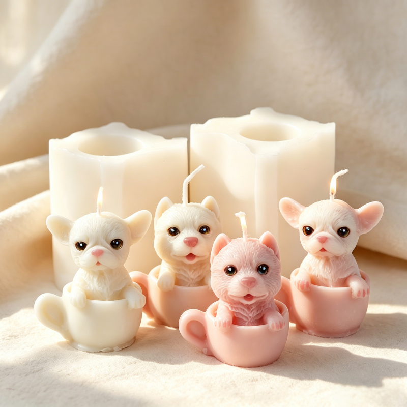 Cute Dog Cup Shaped Silicone M – обзор и цена Ceramic Candle Vessel