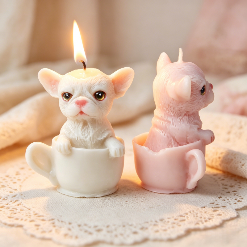 Cute Dog Cup Shaped Silicone M – обзор и цена Ceramic Candle Vessel
