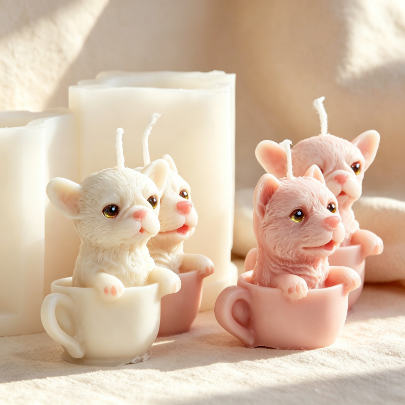 Cute Dog Cup Shaped Silicone M – обзор и цена Ceramic Candle Vessel