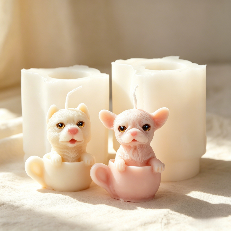 Cute Dog Cup Shaped Silicone M – обзор и цена Ceramic Candle Vessel
