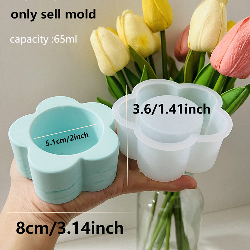 Flower Candle Cup Cement Mold  – обзор и цена Ceramic Candle Vessel