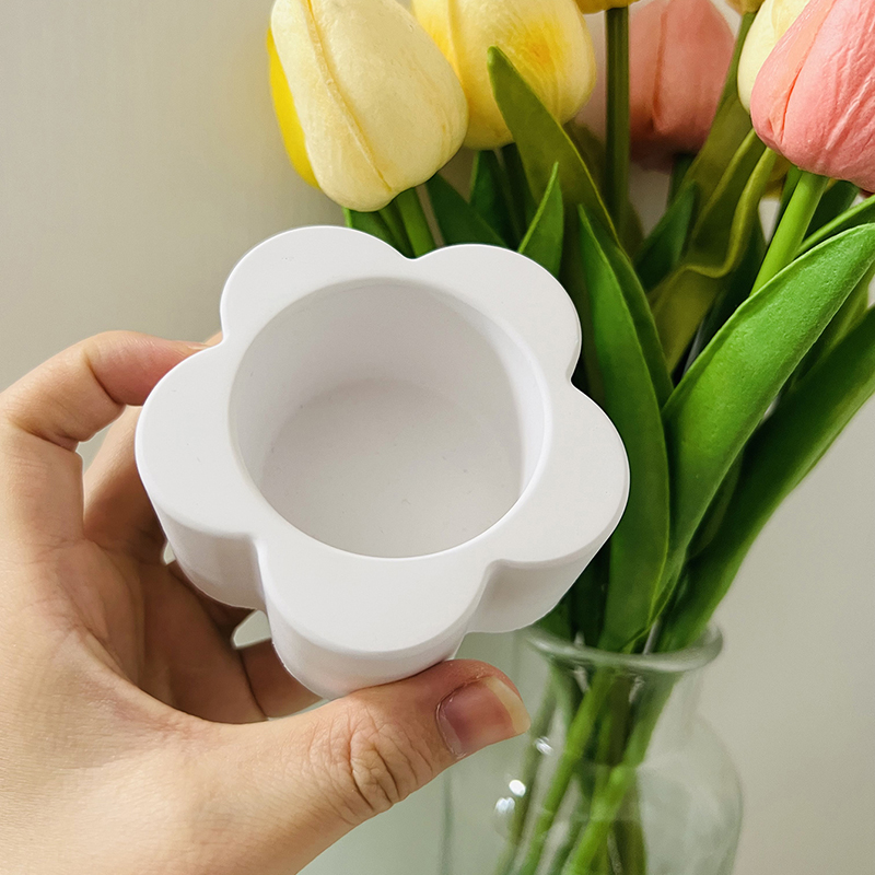 Flower Candle Cup Cement Mold  – обзор и цена Ceramic Candle Vessel