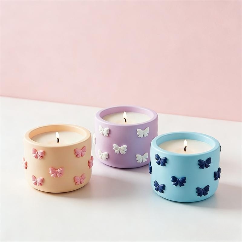 Mini Bowknot Round Plaster Gyp – обзор и цена Ceramic Candle Vessel