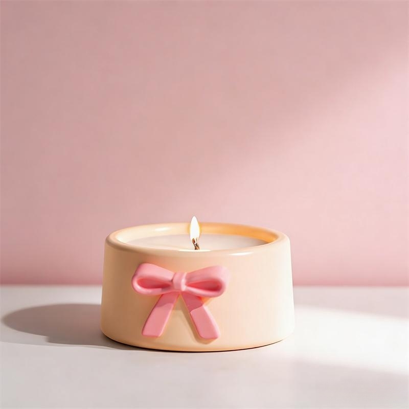 Mini Bowknot Round Plaster Gyp – обзор и цена Ceramic Candle Vessel