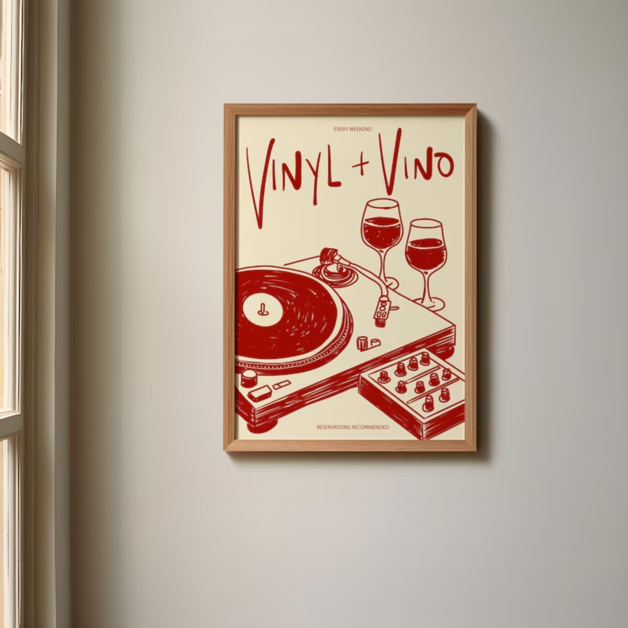 Vinyl & Vino Music Illustratio – обзор и цена Interior Design Room