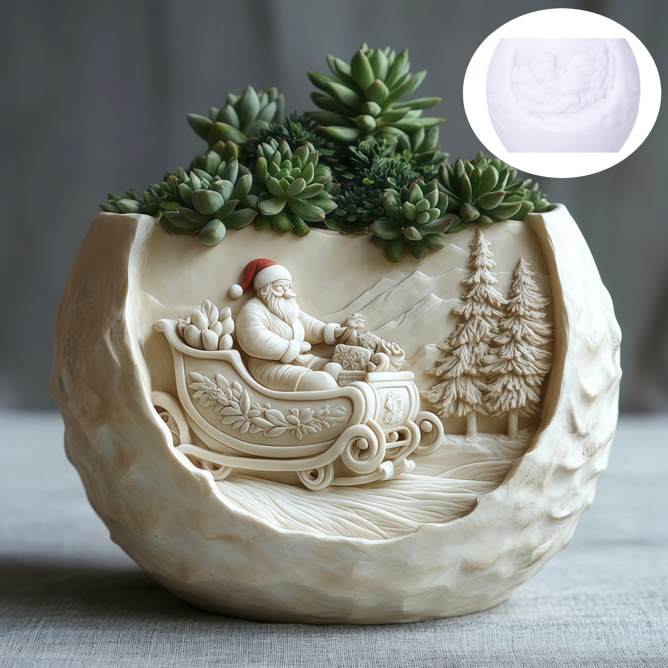Cedar Sled Santa Claus Relief  – обзор и цена Ceramic Candle Vessel