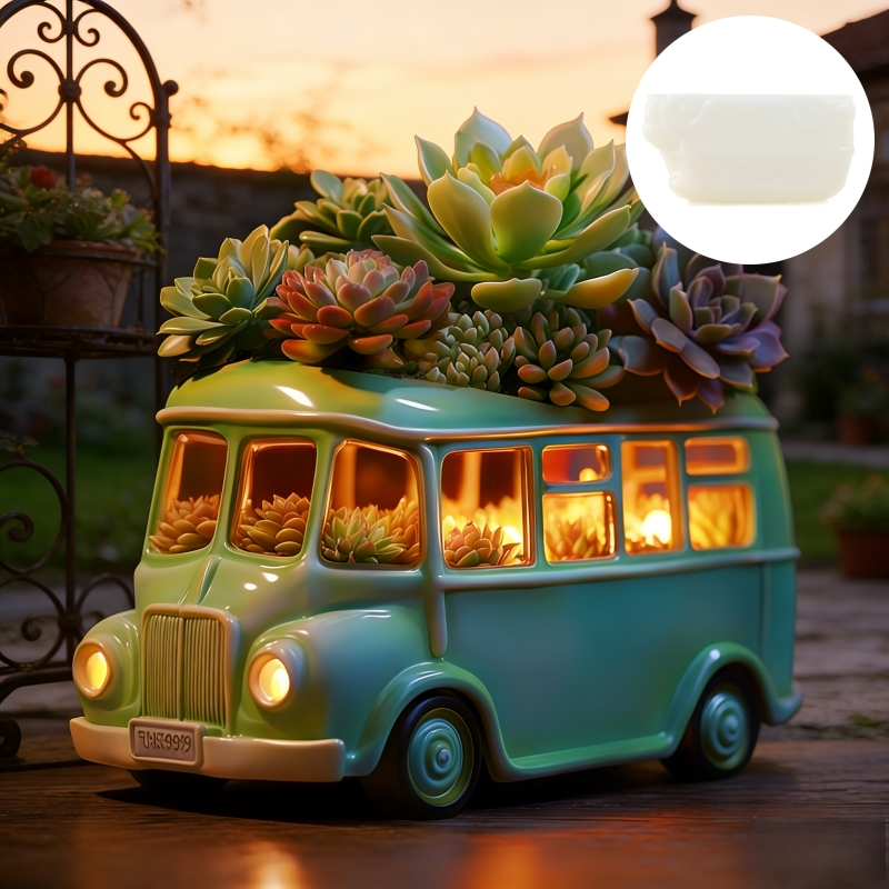 Bus succulent plant flowerpot  – обзор и цена Ceramic Candle Vessel