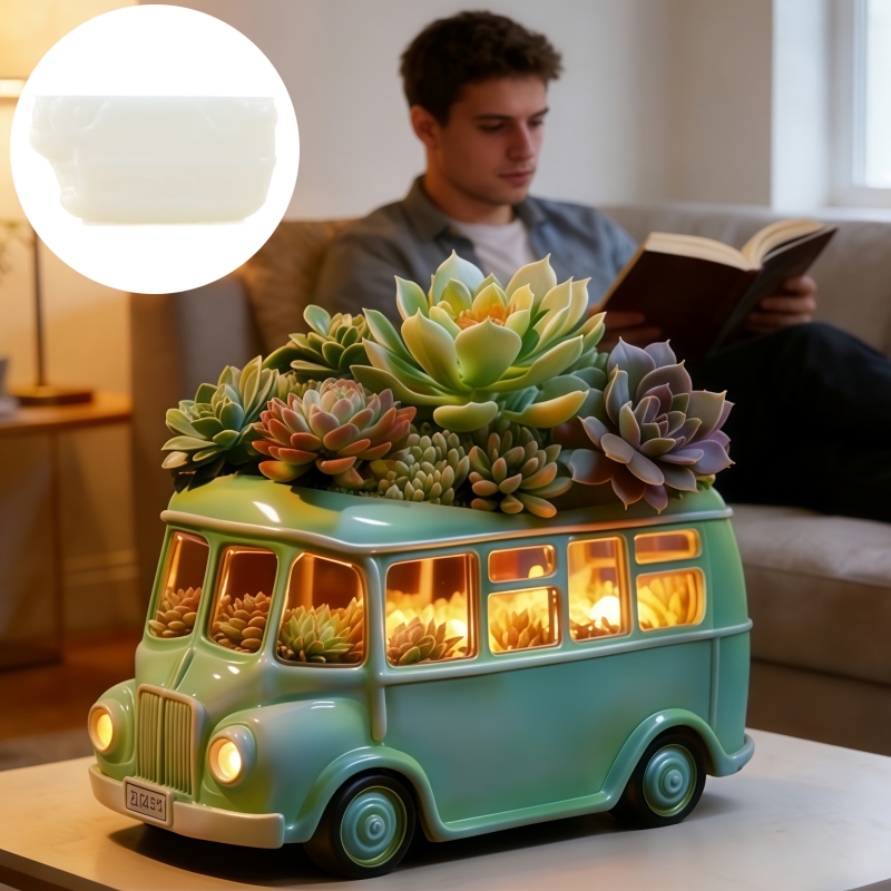 Bus succulent plant flowerpot  – обзор и цена Ceramic Candle Vessel