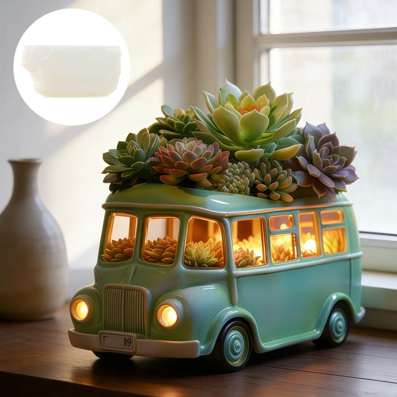 Bus succulent plant flowerpot  – обзор и цена Ceramic Candle Vessel