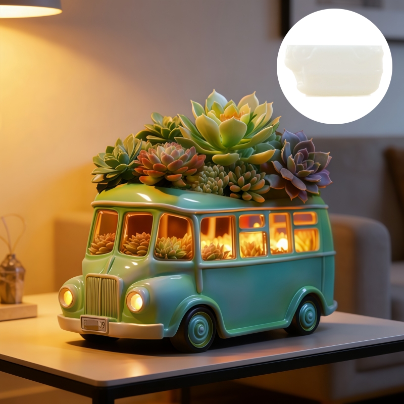 Bus succulent plant flowerpot  – обзор и цена Ceramic Candle Vessel