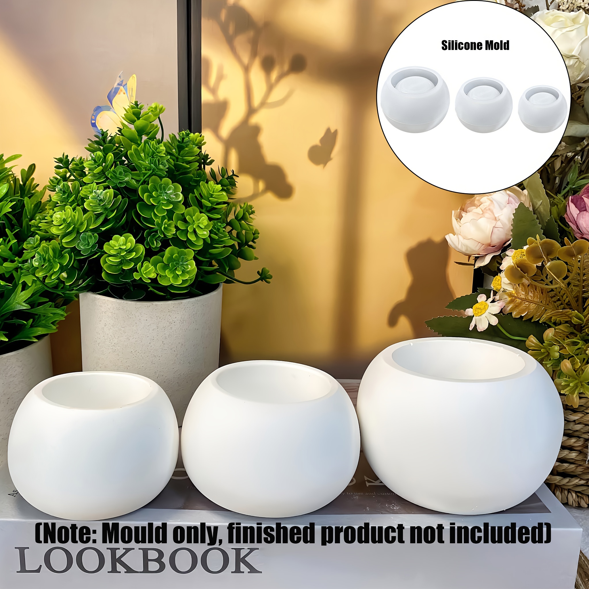 3pcs-Round Flower Pot Silicone – обзор и цена Ceramic Candle Vessel