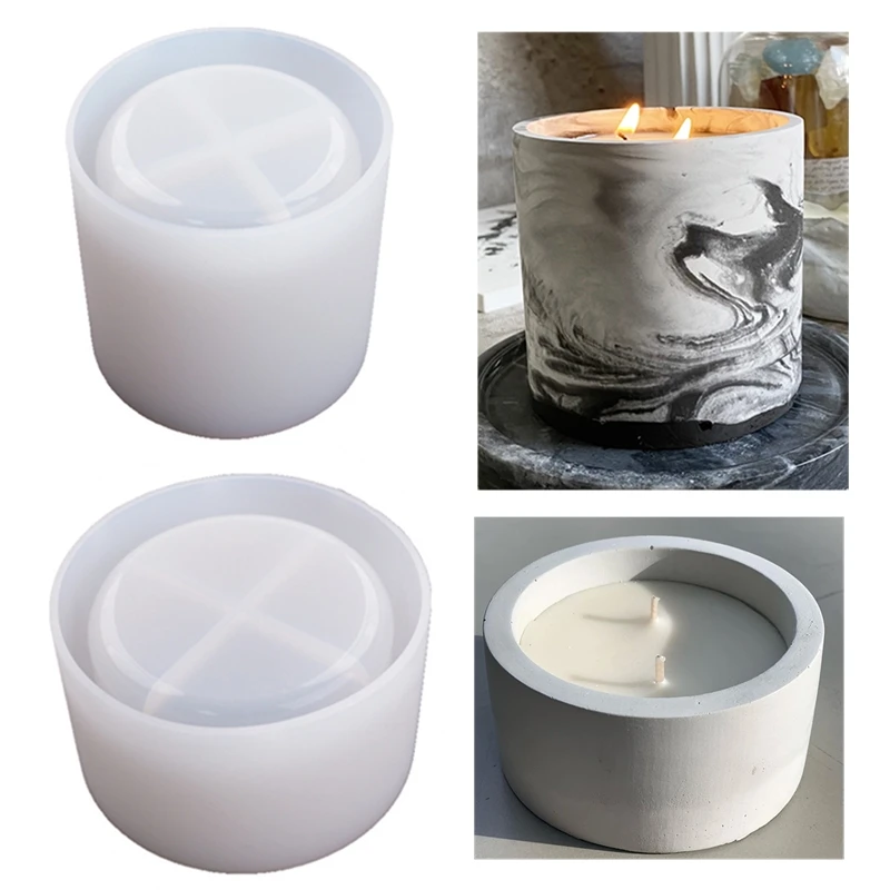 3 Sizes Round Cement Concrete  – обзор и цена Ceramic Candle Vessel