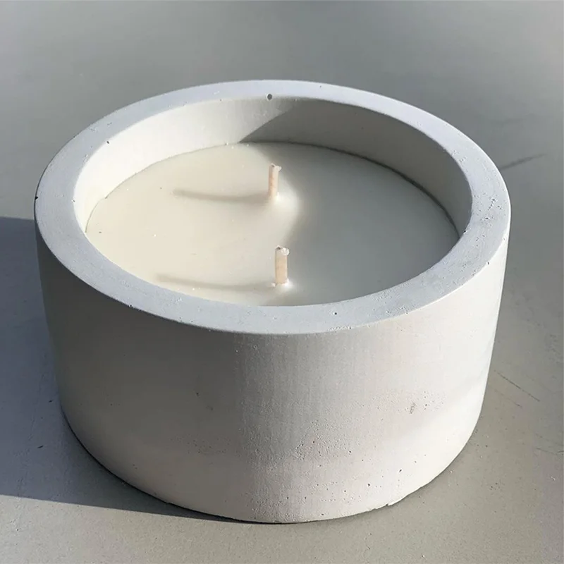 3 Sizes Round Cement Concrete  – обзор и цена Ceramic Candle Vessel