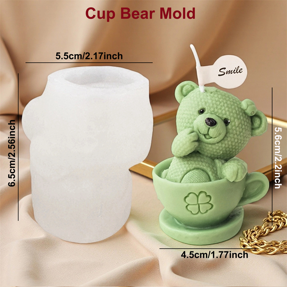 Teddy Bear in Cup Silicone Mol – обзор и цена Ceramic Candle Vessel