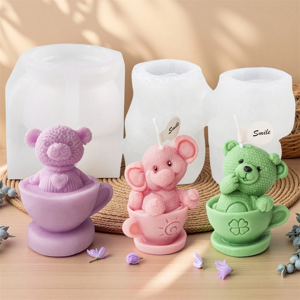 Teddy Bear in Cup Silicone Mol – обзор и цена Ceramic Candle Vessel